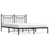 vidaXL Cadre de lit m&eacute;tal sans matelas avec t&ecirc;te de lit noir 183x213cm