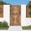 vidaXL Portail de jardin 100x200 cm en acier Corten motif arbre
