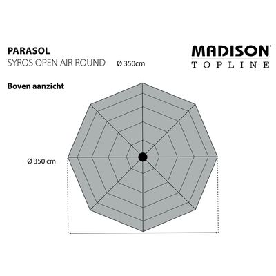 Madison Parasol Syros 350 cm structure ouverte Gris Rond