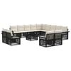 vidaXL Ensemble de canap&eacute; de jardin 14 pcs Noir et blanc cr&egrave;me