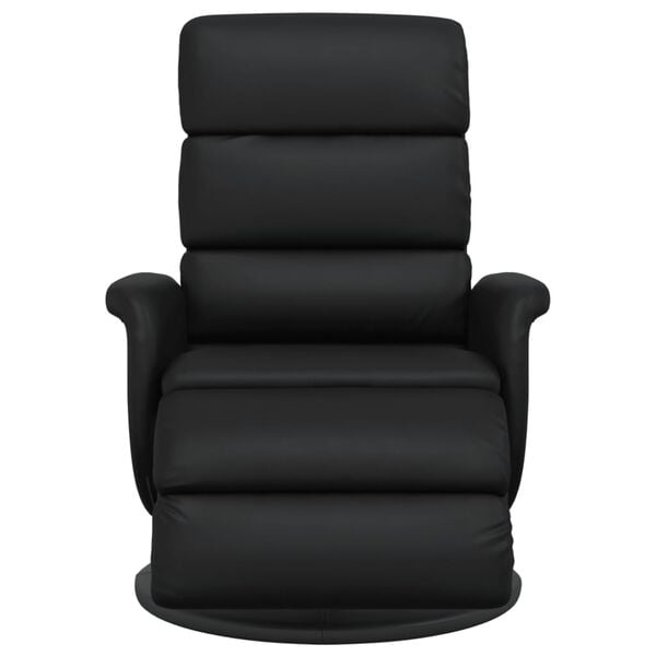 vidaXL Fauteuil inclinable avec repose-pieds noir similicuir