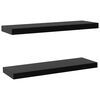 vidaXL &Eacute;tag&egrave;res murales flottantes 2 pcs Noir 80x20x3,8 cm