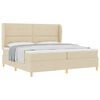 vidaXL Lit &agrave; ressorts avec t&ecirc;te de lit Cr&egrave;me 200 x 200 cm tissu
