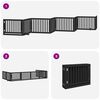 vidaXL Barri&egrave;re pour chien porte pliable 8 panneaux noir bois peuplier