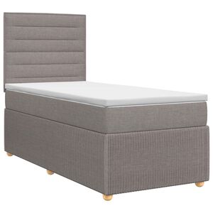 vidaXL Lit boxspring avec matelas Taupe 80 x 200 cm Tissu