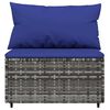 vidaXL Salon de jardin 3 pcs avec coussins Gris R&eacute;sine tress&eacute;e
