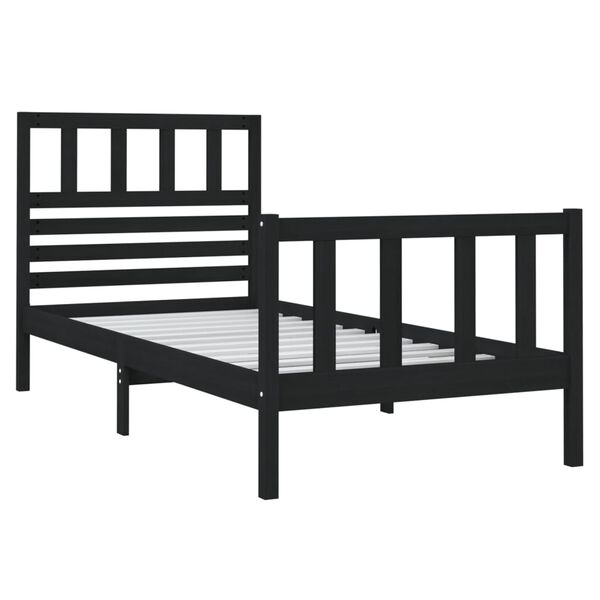 vidaXL Cadre de lit sans matelas noir bois massif
