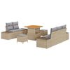 vidaXL Ensemble de canap&eacute; de jardin 8 pc 7-Nombre de places Beige