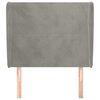 vidaXL T&ecirc;te de lit avec oreilles Gris clair 103x23x118/128 cm Velours