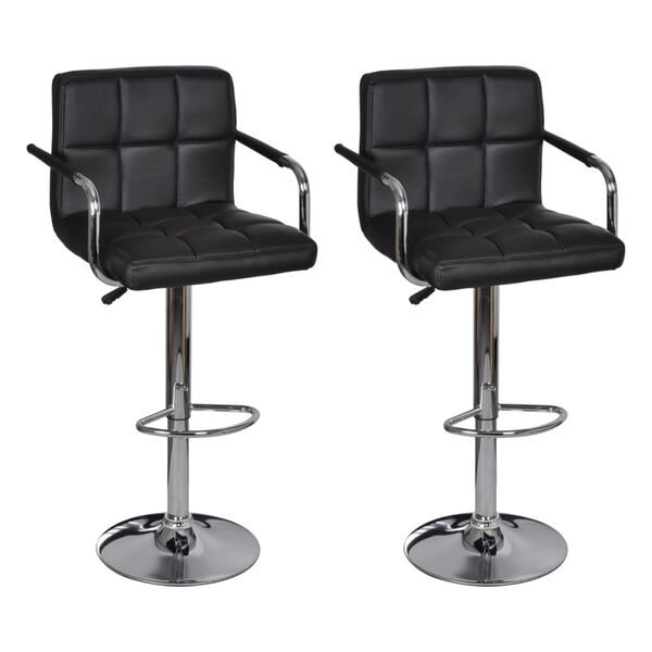 vidaXL Tabourets de bar lot de 2 noir similicuir