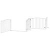 vidaXL Barri&egrave;re pour chiens et porte 4 panneaux blanc bois de peuplier