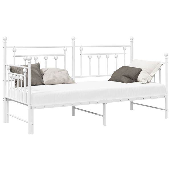 vidaXL Cadre de lit de jour Blanc 75 x 190 cm Acier