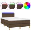 vidaXL Sommier &agrave; lattes de lit matelas et LED Marron fonc&eacute; 120x200 cm