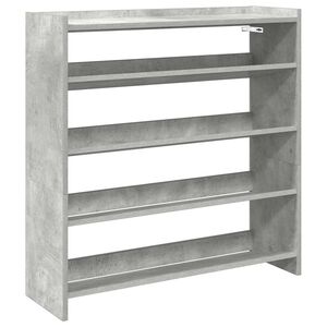 vidaXL &Eacute;tag&egrave;re &agrave; chaussures gris b&eacute;ton 80x25x81 cm bois d'ing&eacute;nierie