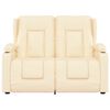 vidaXL Fauteuil inclinable et porte-gobelets 2 places cr&egrave;me similicuir