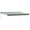 vidaXL Auvent R&eacute;tractable Vert et blanc 500 &times; 300 cm Tissu, M&eacute;tal
