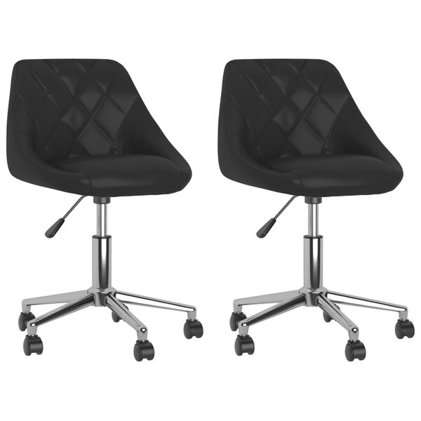 vidaXL Chaises &agrave; manger pivotantes lot de 2 noir similicuir