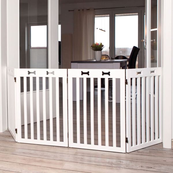 TRIXIE Barri&egrave;re pour chiens 4 parties MDF 60-160 cm Blanc