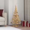 vidaXL Arbres de No&euml;l avec support Marron 120 cm Bois massif en pin