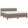 vidaXL Sommier &agrave; lattes de lit avec matelas et LED Taupe 180x200 cm