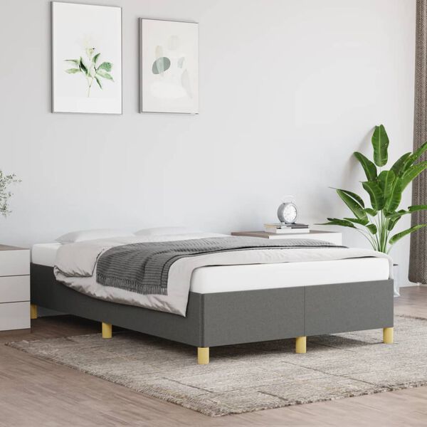 vidaXL Cadre de lit sans matelas gris fonc&eacute; 120x200 cm tissu
