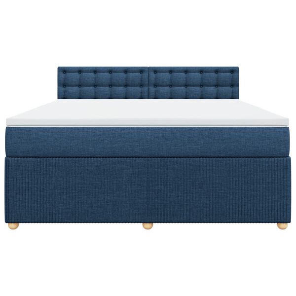 vidaXL Sommier &agrave; lattes de lit avec matelas Bleu 180x200 cm Tissu