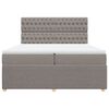 vidaXL Sommier &agrave; lattes de lit avec matelas Taupe 200x200 cm Tissu