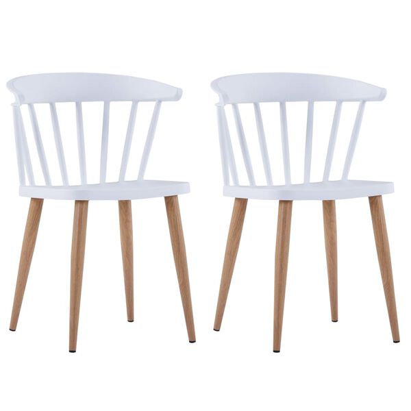 vidaXL Chaises &agrave; manger lot de 2 blanc plastique