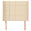 vidaXL T&ecirc;te de lit avec oreilles Cr&egrave;me 83x16x118/128 cm Tissu