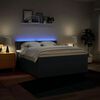 vidaXL Sommier &agrave; lattes de lit avec matelas Bleu 180x200 cm Tissu