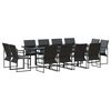 vidaXL Ensemble de salle &agrave; manger pour jardin 13 pc Noir Acier