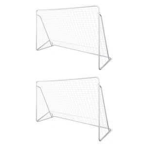vidaXL Filets de but de football Acier 2 pcs 240x90x150 cm