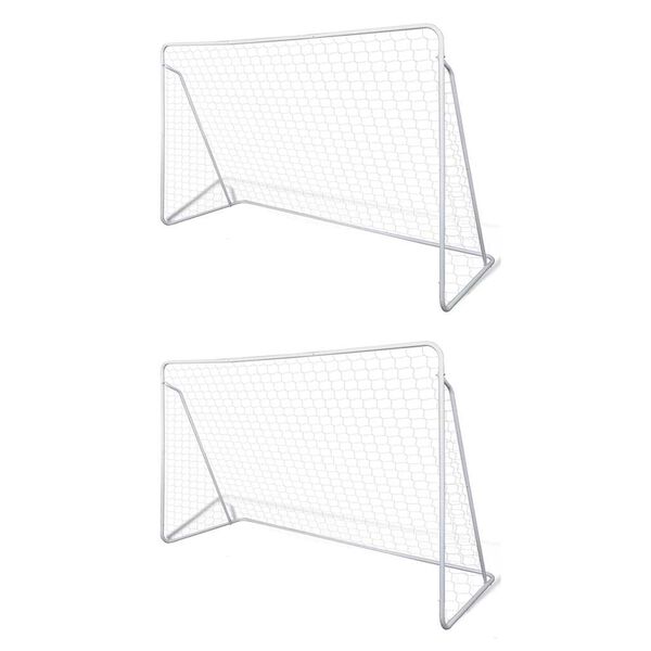 vidaXL Filets de but de football Acier 2 pcs 240x90x150 cm