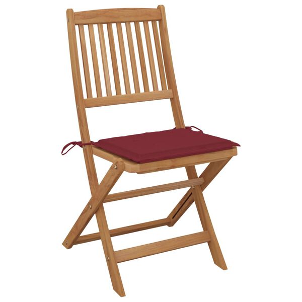 vidaXL Chaises pliables de jardin lot de 8 avec coussins Bois d'acacia