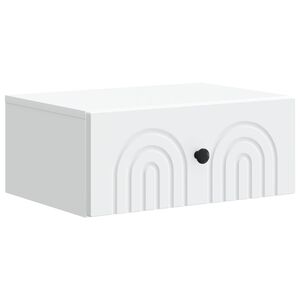 vidaXL Cabinet de chevet mural avec tiroir Blanc 49 x 34,5 x 20 cm