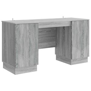 vidaXL Bureau Sonoma gris 142,5 x 50 x 75 cm Bois d'ing&eacute;nierie