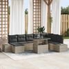 vidaXL Ensemble de canap&eacute; de jardin 9 pcs Gris clair polyrotin