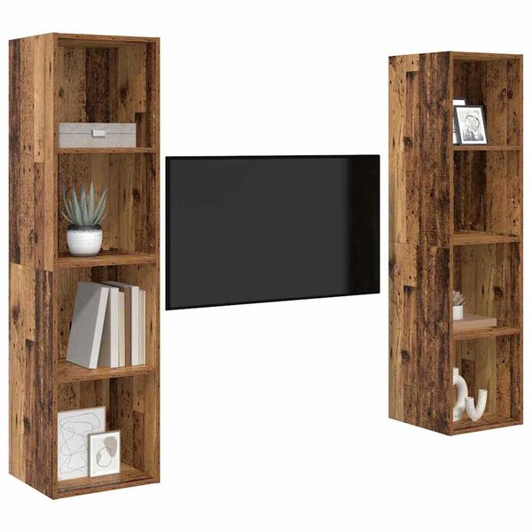 vidaXL Ensemble meuble TV 2 pcs Marron 37 x 37 x 142,5 cm