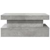 vidaXL Table basse avec lumi&egrave;res LED gris b&eacute;ton 90x50x40 cm