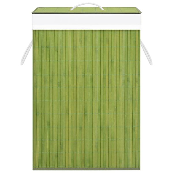 vidaXL Panier &agrave; linge avec une seule section bambou vert