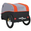 vidaXL Remorque de v&eacute;lo noir et orange 45 kg fer