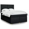 vidaXL Sommier &agrave; lattes de lit avec matelas Noir 140x200 cm Tissu