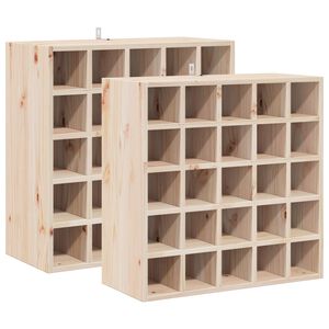 vidaXL &Eacute;tag&egrave;re &agrave; vin 2 pi&egrave;ces Naturel 56 x 25 x 56 cm Pin massif