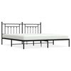 vidaXL Cadre de lit m&eacute;tal sans matelas avec t&ecirc;te de lit noir 200x200cm
