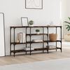 vidaXL Table console ch&ecirc;ne fum&eacute; 160x29x80 cm bois d'ing&eacute;nierie