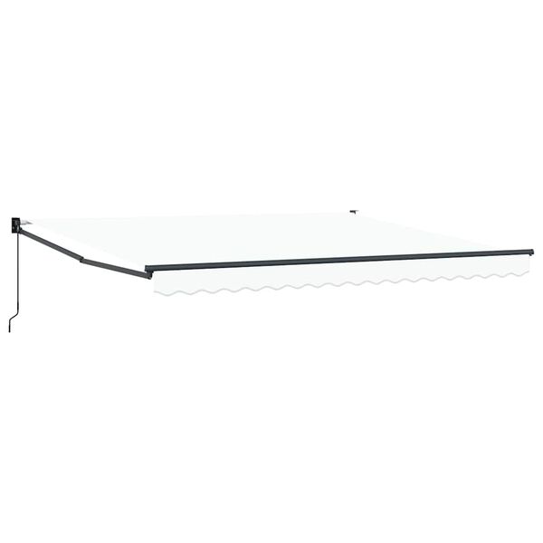 vidaXL Auvent R&eacute;tractable Blanc 400 &times; 300 cm Polyester et Aluminium