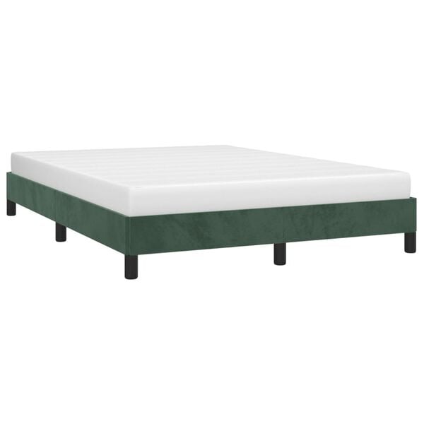 vidaXL Cadre de lit sans matelas vert fonc&eacute; 140x200 cm velours