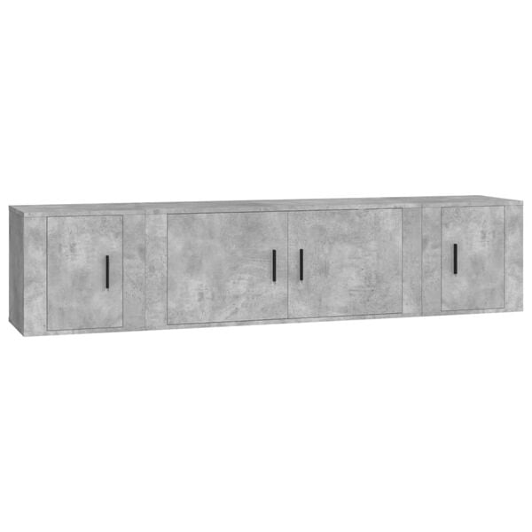 vidaXL Ensemble de meubles TV 3 pcs Gris b&eacute;ton Bois d'ing&eacute;nierie