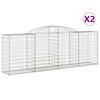 vidaXL Paniers &agrave; gabions arqu&eacute;s 2 pcs 300x50x100/120 cm fer galvanis&eacute;