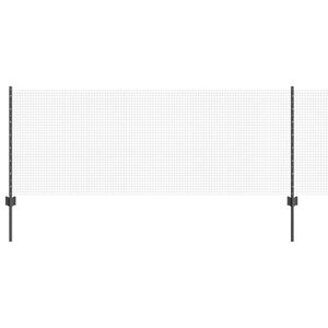 vidaXL Cl&ocirc;ture en fil soud&eacute; avec poteaux 25 x 0,8 m Gris Maille
